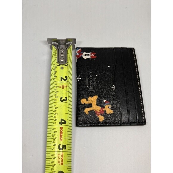 Coach CN032 Disney X Coach Slim ID Card Case With Holiday Print Black Multi NWT - Picture 8 of 9
